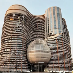a giant library built in brutalist architecture, diverse unique building geometry full of shapes and corners