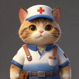 cute anthropomorphic cat field medic, matte fantasy painting, highly detailed, portrait, d & d artwork