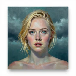 professional painting of Elle Fanning behind teal transparent glass in the style of Dino Valls, head and shoulders portrait, symmetrical facial features, smooth, sharp focus, illustration, intricate, stormy weather, extremely detailed masterpiece,