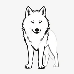 wolf template base, line art, simple, no color, high quality, HD, 8K