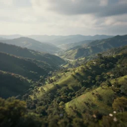 majestic landscape, realistic, atmospheric, tilt shift, 8 k, octane render, unreal engine, lumion