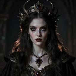 portrait of the occult queen of heresy, detailed, dark fantasy, horror, concept art, character design, cinematic lighting, particle effects, cgsociety