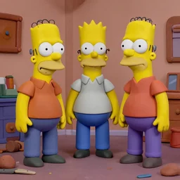 simpsons claymation, creepy, jack stauber, david firth, messy clay