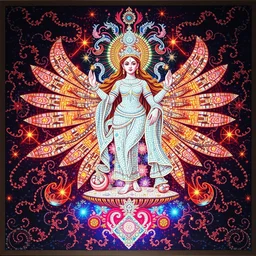 intricate mosaic of the goddess of light