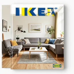 IKEA catalogue photo of a living room, by Simon Stalenhag