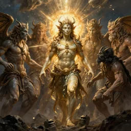 The biblical nephilim terrorizing people