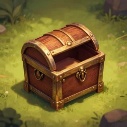 treasure chest, fantasy, top - down game grid sprite, highly detailed, dynamic shadows, 4 k