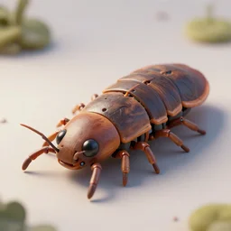 a cute robotic wood lice, artstation, 8 k, highly detailed, hyperrealistic,