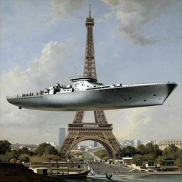 empire stardestroyer over paris by eugene delacroix