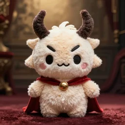 cute fumo plush of hades, god of the underworld, vray render