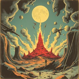 magazine vintage illustration of the apocalypse
