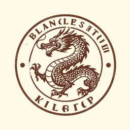 a vintage logo for a coffee shop featuring a dragon, digital art