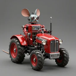 adventurer ( ( ( ( ( 1 9 5 0 s retro future robot mouse tractor robot. muted colors. ) ) ) ) ) by jean baptiste monge!!!!!!!!!!!!!!!!!!!!!!!!! chrome red