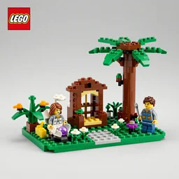 lego set for the garden of eden story, product photography, 50mm, studio lighting