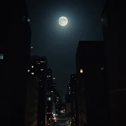 dark city, noir film, moonlight