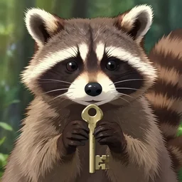 key anime visuals of a an anthropomorphic raccoon. highly detailed, intricate, directed by makoto shinkai, anime manga style, trending on art station