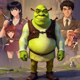 the terminator as shrek, animation pixar style, shaded lighting poster by magali villeneuve, artgerm, jeremy lipkin and michael garmash, rob rey and kentaro miura style, trending on art station