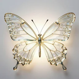intricate butterfly, wings made of glass, ornate, beautiful, backlit, art, soft light, art by artgerm