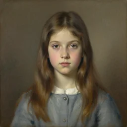 A decent young girl portrait by Georges Seurat.