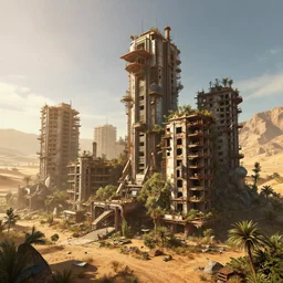 a beautiful ultradetailed highly detailed city co - op building industrial architecture architecture abandoned nature unfinished building by marina tabassum, desert magic realism azeroth sunlight assassin's creed thermal vision meadow nightvision wilderness bladerunner 2 0 4 9 nature, archdaily, wallpaper, highly detailed, trending on artstation.