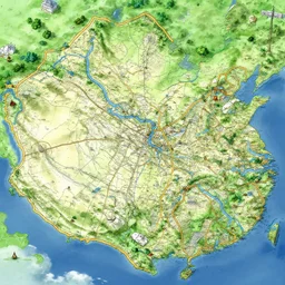 treasure map of a realm, highly detailed, smooth, sharp focus, illustration by makoto shinkai and moebius and jean giraud