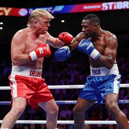 “Donald trump beating Mike Tyson in a boxing match”