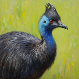 oil painting of a apteryx mantelli, close up, bright colors.