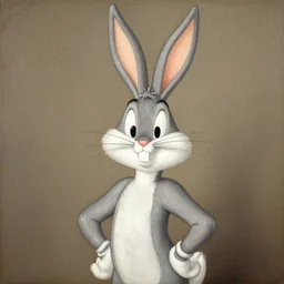 A portrait of the cartoon character Bugs Bunny by Rembrandt van Rijn; masterpiece; masterpiece; masterpiece; masterpiece; masterpiece