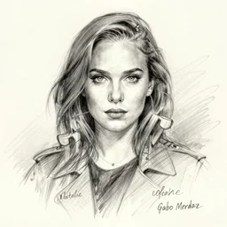 a sketch drawing, natalie portman in love by gabo mendoza, trending on artstation