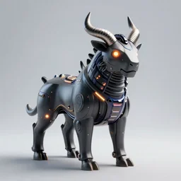 cybernatic minotaur, led lights, 3 d render, unreal engine 5, octane render, high quality, very detailed