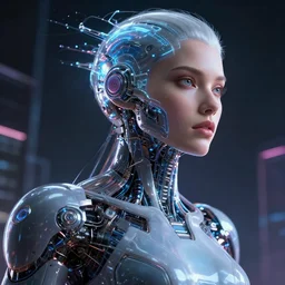 the most amazing dream you ever had about beautiful woman transhumanism artificial intelligence singularity, hyper realistic, concept art, intricate, hyper detailed, smooth, jim lee, high contrast, neon, volumetric lighting, octane, raytrace, geof darrow, moebius, snowcrash