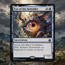 fantastical digital art of the creature: eye of the beholder on a magic the gathering card