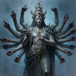 portrait of loom hundred-handed one brute physically accurate, moody dynamic lighting, very very intricate, very very elegant, highly detailed, digital painting, artstation, in the style of Rob Lefield and Dan Mumford , trending on artstation, digital art,surrealism ,macro,blueprint ,vaporwave ,