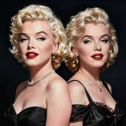 Marylin Monroe and Madonna in album cover, digital illustration