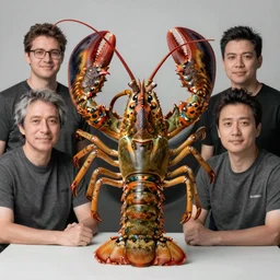 zoological portrait of a human lobster by kuldar leement and ruan jia and brad rigney and micha karcz and brad rigney 0. 0 1 3