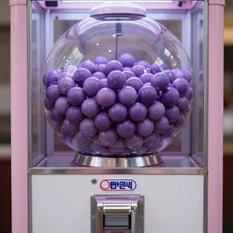 gumball machine full of purple candy