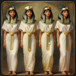 symmetry!! portrait of 4 3 0 0 bc egyptian cute girl in historical egyptian clothing, historical, modest, simple clothing, highly detailed, dynamic lighting, digital art, digital painting, artstation, wlop, sharp focus, illustration, art by artgerm and greg rutkowski and alphonse mucha, 8 k