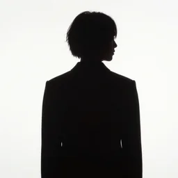 apercut art, silhoutte of human, black and white and red
