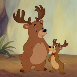 scene from 1 9 2 0's disney cartoon, bear antler