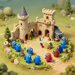 among us, medieval miniature style