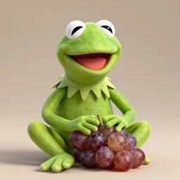 kermit the frog fused with a grape