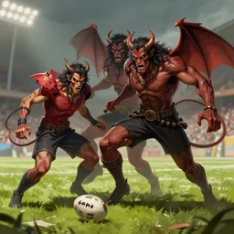 demons play football, artstation