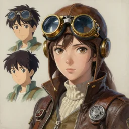 a ultradetailed beautiful painting of a stylish woman wearing steampunk goggles, pilot by conrad roset, greg rutkowski and makoto shinkai trending on artstation