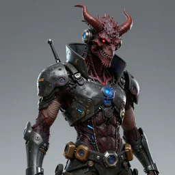 masterpiece portrait of scarlxrd wearing tech gear as demon, au naturel, hyper detailed, digital art, trending in artstation, cinematic lighting, studio quality, smooth render, unreal engine 5 rendered, octane rendered, art style by klimt and nixeu and ian sprigger and wlop and krenz cushart