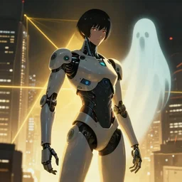 illustration of japanese cyborg, future tokyo, golden ratio, cinematic lighting, cinematic composition, ghost in the shell, night, by sachin teng and sergey kolesov and ruan jia and heng z and wlop. graffiti art, scifi, fantasy, hyper detailed. octane render. concept art. trending on artstation