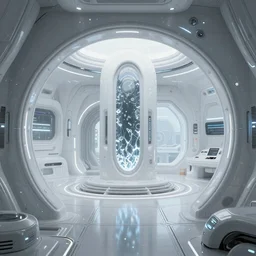 the interior of a crystalline sci-fi spaceship made with highly evolved elven architecture and technology, style of Moebius comic art