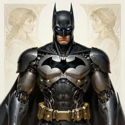 symmetry!! portrait of cyborg batman, glowing lights!! intricate, elegant, highly detailed, digital painting, artstation, concept art, smooth, sharp focus, illustration, art by artgerm and greg rutkowski and alphonse mucha