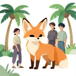 fennec fox, clean cel shaded vector art. shutterstock. behance hd by lois van baarle, artgerm, helen huang, by makoto shinkai and ilya kuvshinov, rossdraws, illustration, foolish, palm trees, studio ghibli