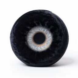 velvet monocle, high detail macro photography, isolated on a pure white background, centered, entire object in frame, sharp focus, soft studio lighting