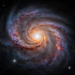 galactic maelstrom, fire, spiral galaxy
